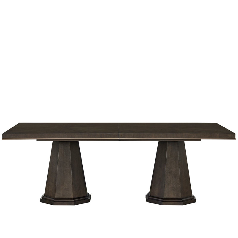 Fenwick Rectangle Oak Extendable Double Pedestal Dining Table