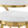 Dehn Modern Swivel Counter or Bar Height Barstool with Open Back and Footrest in Metal and Faux Leather