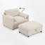 Fauteuil d'appoint rembourré avec repose-pieds avec rangement-343178773