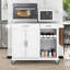 Îlot de cuisine avec plateau en acier inoxydable et cabine de rangement-586150391