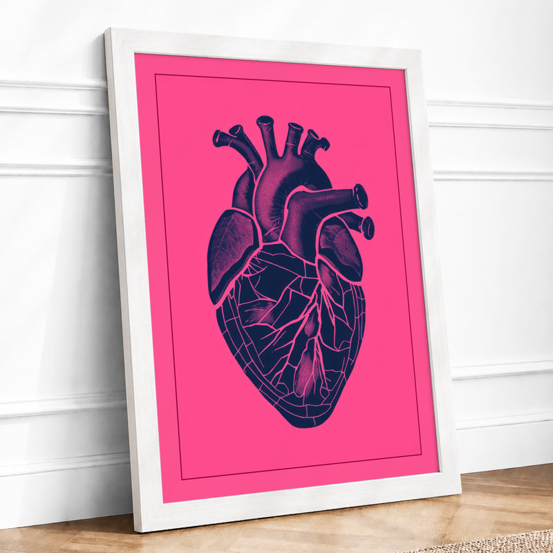 Anatomical Heart Anatomy Modern - Framed Print, A3 - 42.0 x 29.7 cm, White