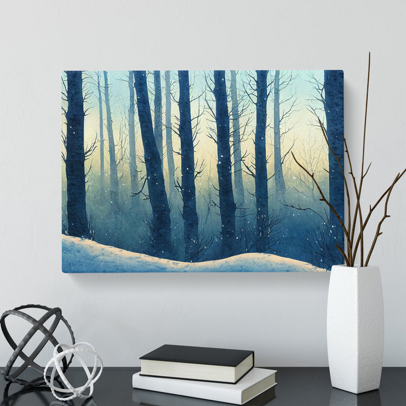 Winter Forest Watercolour Vol.5 - Wrapped Canvas, 40cm H x 60cm W x 3cm D