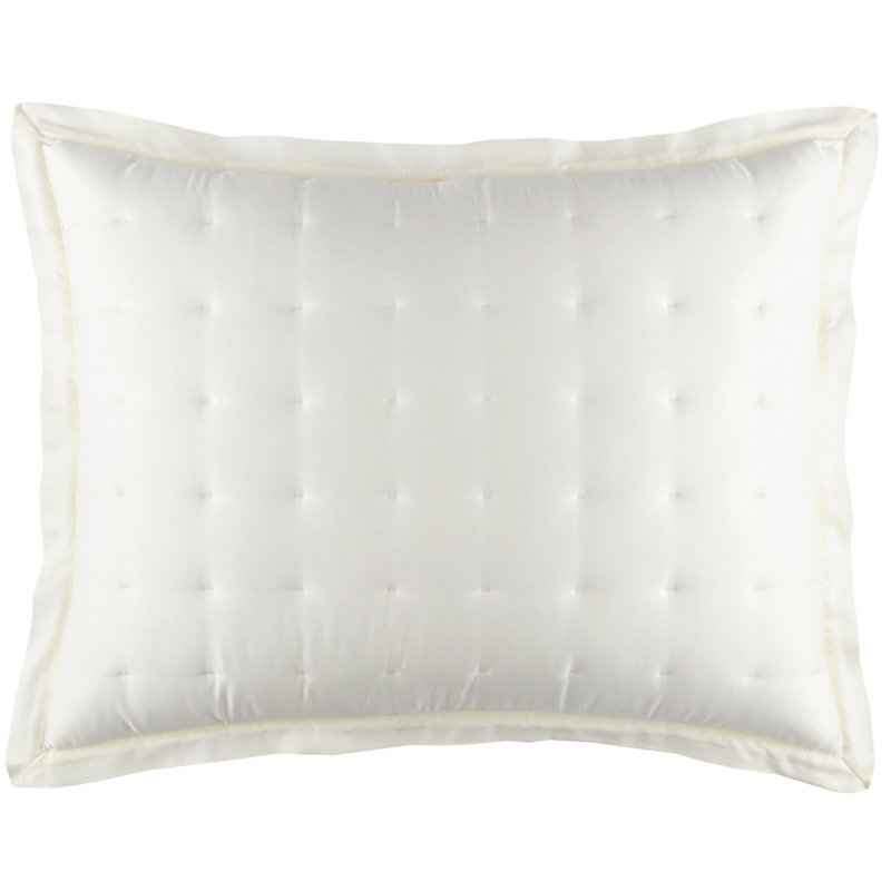Silken Solid Puff Sham, Standard, Ivory