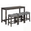 Ensemble de table de bar 4 pièces avec prise de courant et 3 tabourets rembourrés-24597784
