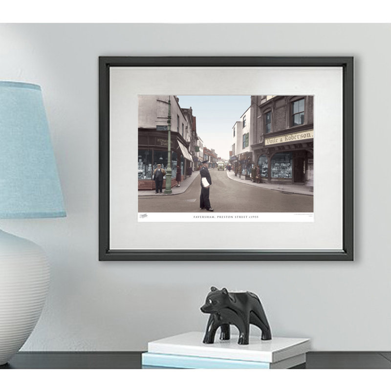 Faversham, Preston Street C1955 - Single Picture Frame Print, 28cm H x 36cm W x 2.3cm D