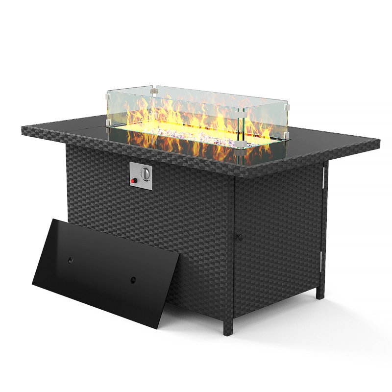 Madisonburg 76.5cm H x 110cm W Aluminum Propane Outdoor Fireplace