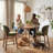 Mid-Century Modern Counter Stool, Fabric Upholstered Barstool with Wingback, Armless Counter Height Bar Stool With Wood Legs, Metal Footrest, For Kitchen Island Bar Counter, Green, Single-124824999-119619504