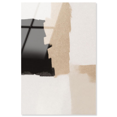 Terre et encre IV, décoration murale neutre en acrylique par Art Remedy, prête à être accrochée