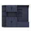 Armoire de vestibule antique de style divisé bleu, gauche et droite séparées ou ensemble, 5 armoires, 8 tablettes, surface lisse imperméable-872230423