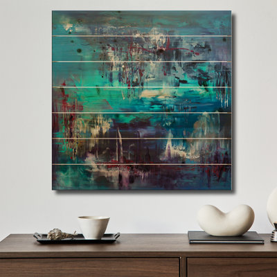Reproduction d'art mural en bois - Lagon saphir par Paresh Nrshinga