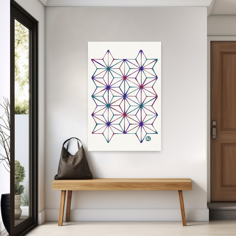 Contemporary Art Geometric Traditional Abstract Nature Landscape Wall Art by Aia Ueno - Wrapped Canvas Print