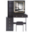 Ensemble de coiffeuse 37 po avec commode de taille moyenne et tabouret coussiné 37 po-1123495553