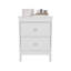 Table de chevet, 2 tiroirs, blanc