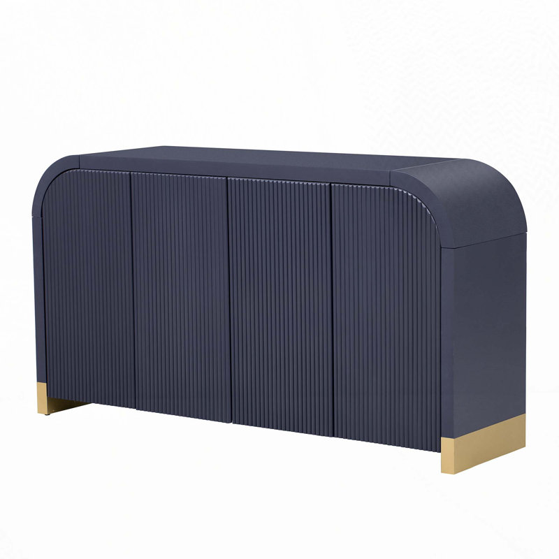 4-Door Storage Console Table, Navy Blue