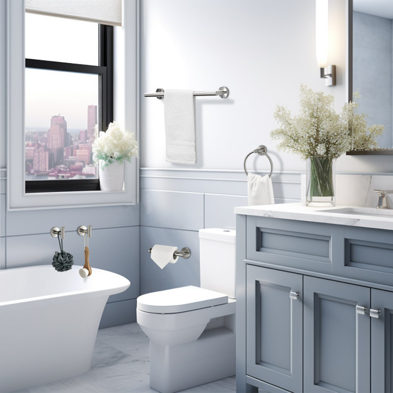 6 - Piece Bathroom Hardware Set, Brushed Nickel