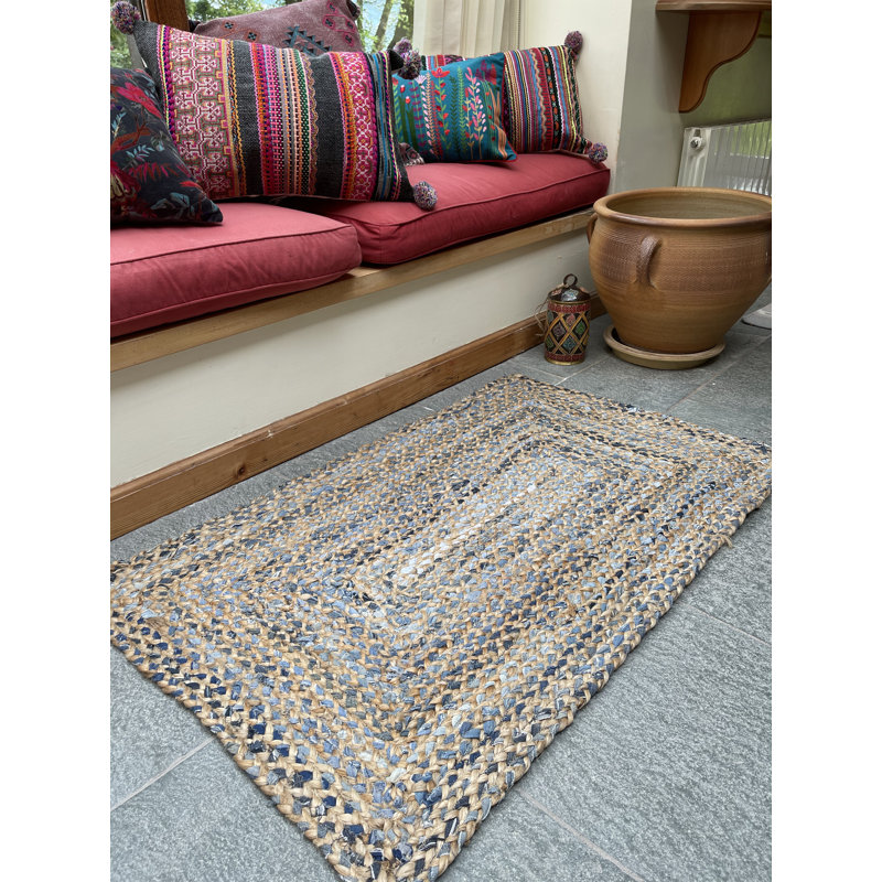 Cheyenne Striped Jute / Sisal Hand Woven Area Rug, Rectangle 75 x 120cm