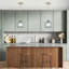 1-Light 7.87“Wide Kitchen Island Light with Wave-Ridged Glass Lampshade-93623990