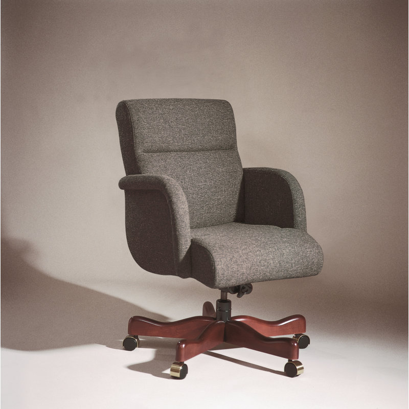Polyester Blend Executive Chair, Night, Mahogany, Tilt Lock Not Included