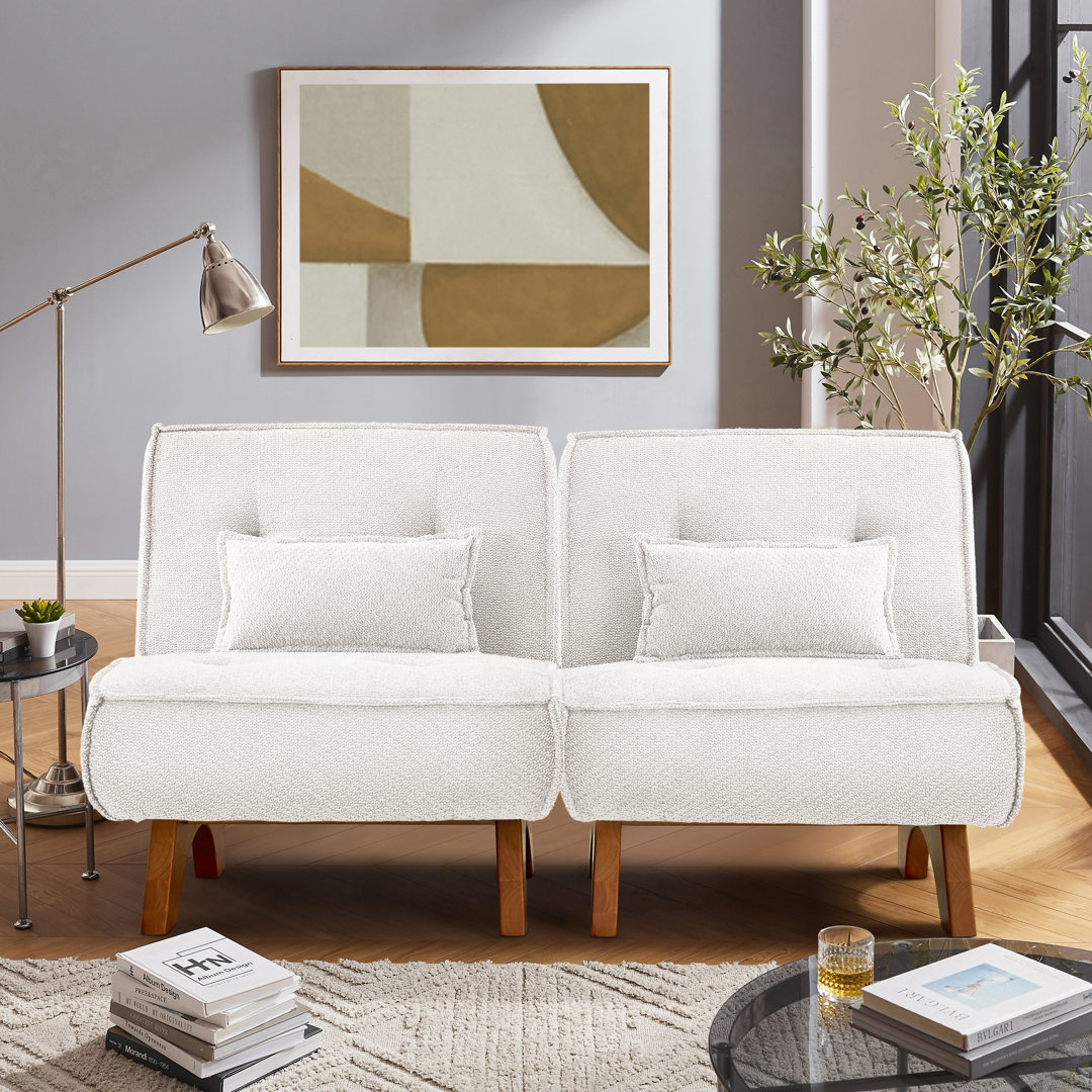 Kayala Armless Modular Upholstered Accent Lounge Chair with Pillow (Set of 2) Corrigan Studio® Body 