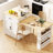 Kitchen Island With Extendable Dining Table For 2-6 People, White, Double Storage, 2 Lockable Wheels, Drawers, Side Storage Area 82.7 Inch 2-6, Double Ac Outlets, 1 , Type-C, Compartment, Material-2078774455