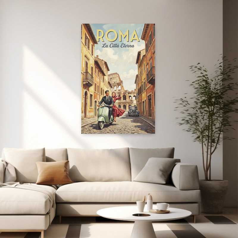 Impression sur toile romantique romantique, Rome, H 60 po x l 40 po