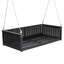 Lit balançoire double en bois massif d'extérieur classique, cadre de balançoire en rotin de jardin avec longues cordes pour la piscine, la cour arrière