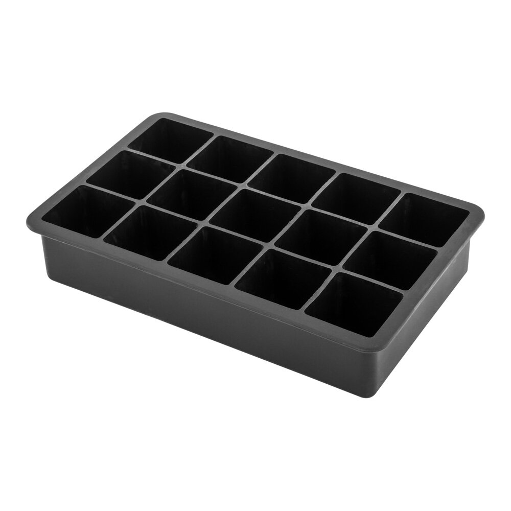 witice Large Ice Cube Trays Silicone (2.5-Inches) - Whiskey Ice Cube Mold,  With Easy Release Ice Cubes for Whiskey and For Cocktail,Food Grade (Black  2 Tray) 