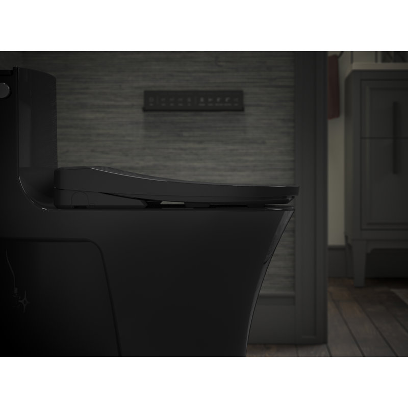 Veil™ One-Piece Elongated Dual-Flush Toilet with Skirted Trapway and Concealed Cords, Matte Black