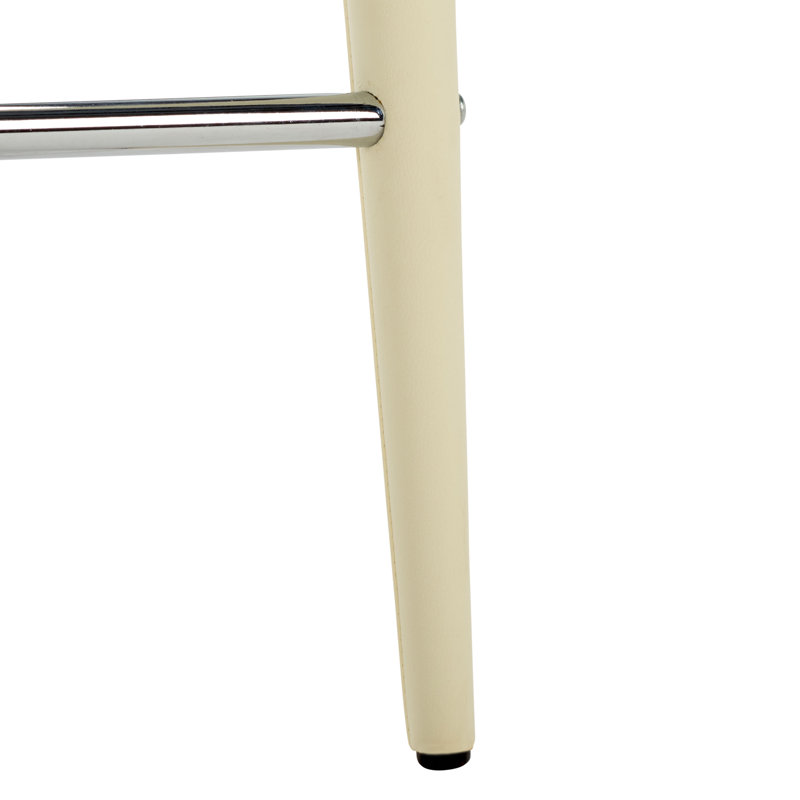 Bohy Modern PU Leather Counter Stool with Chrome Iron Frame, Buttercream