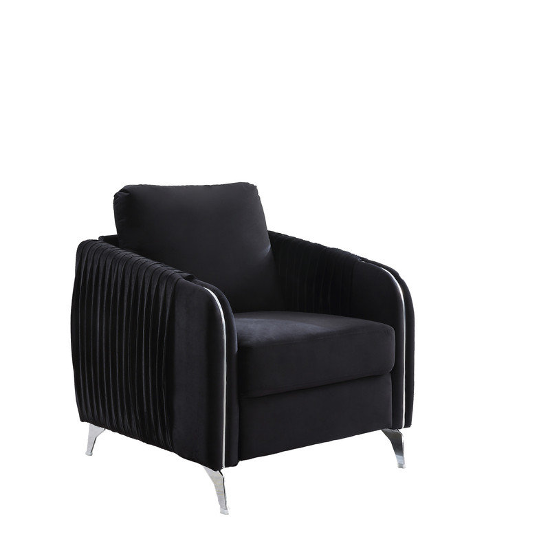 Fauteuil d'appoint moderne chic en velours gris Hadriano, Gris