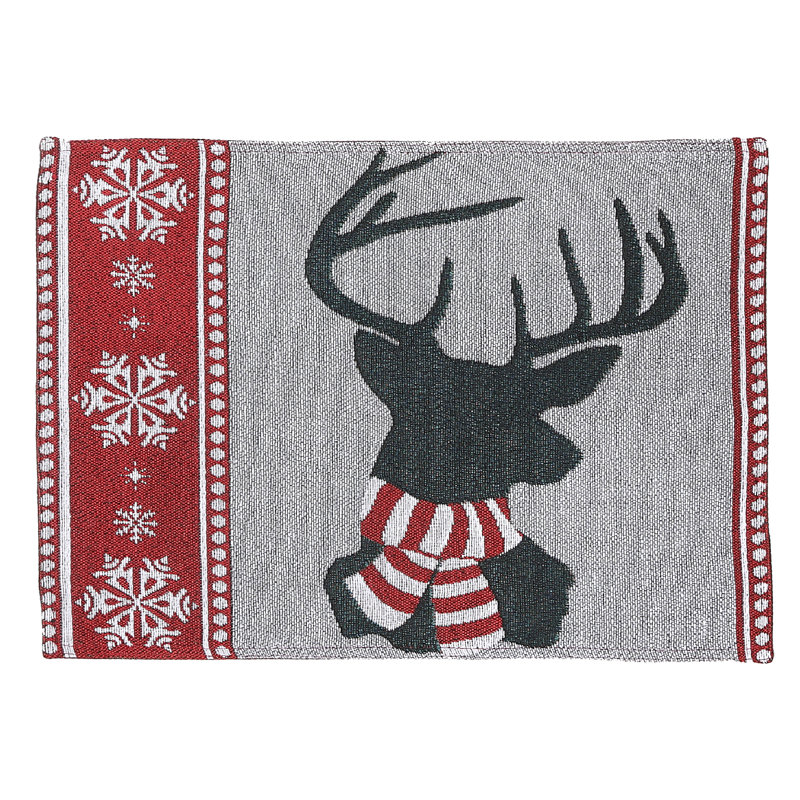 Napperon en coton 18 po Reindeer Head
