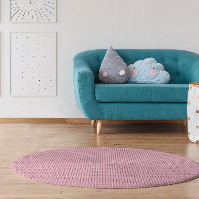 Chenille Geometric Indoor Rug, Round 5'