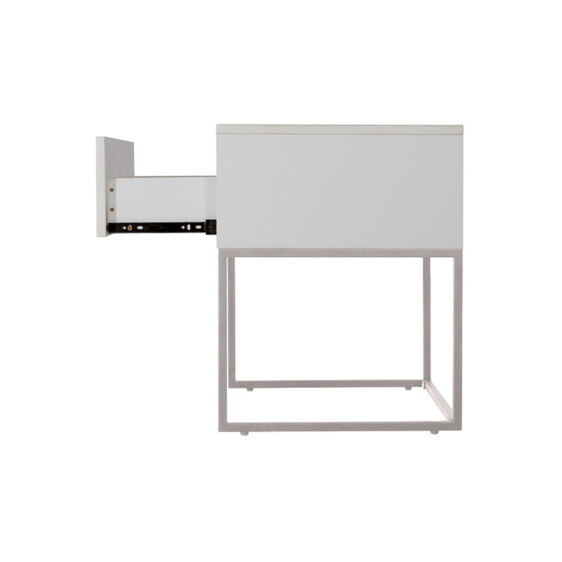 Muir 50.2cm W Manufactured Wood Bedside Table, White