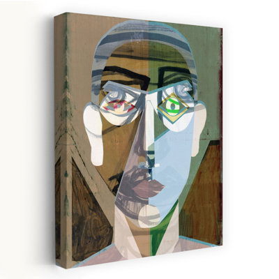 Modern Geometric Face Abstract Contemporary Modern Wall Art Print