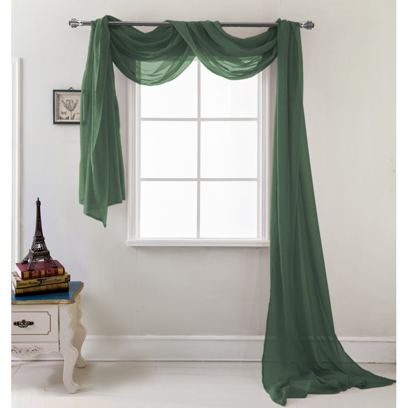 Brannon Sheer Window Scarf, Hunter Green