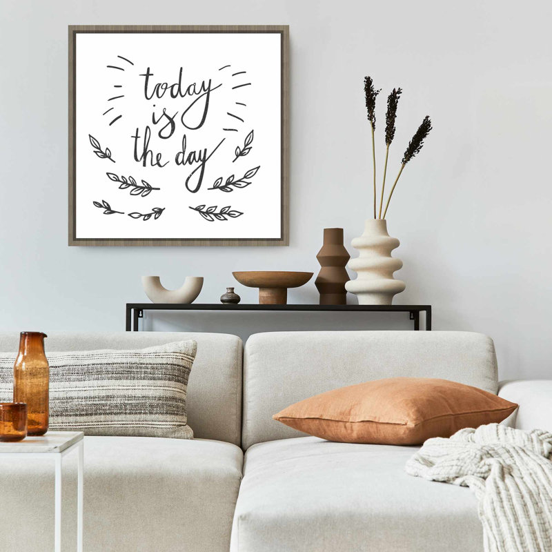 Toile encadrée gris et gris «Today is the Day»