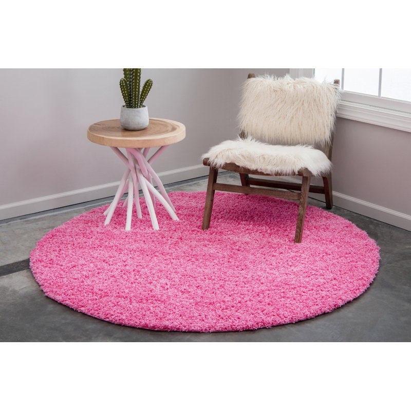 Angeline Indoor Rug, Round 6'1", Taffy Pink