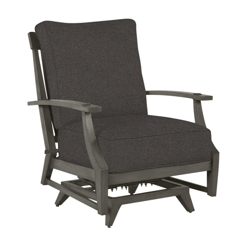Croquet Patio Chair with Cushions, Slate Gray, Welt, Verona Fossil