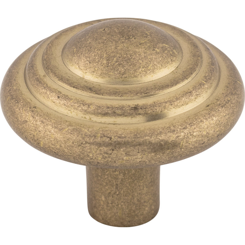Aspen Button 1 1/4" Diameter Round Knob, Light Bronze, 1 3/4" Knob Diameter