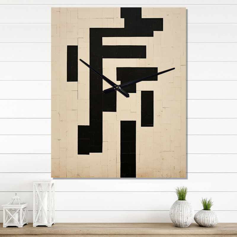 Horloge murale géométrique moderne surdimensionnée New ordre, H 40 po x l 30 po x P 1 po