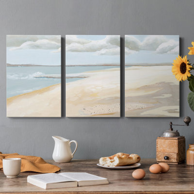 Sandy Getaway I - Toile tendue avec châssis de qualité supérieure - Prêt à accrocher