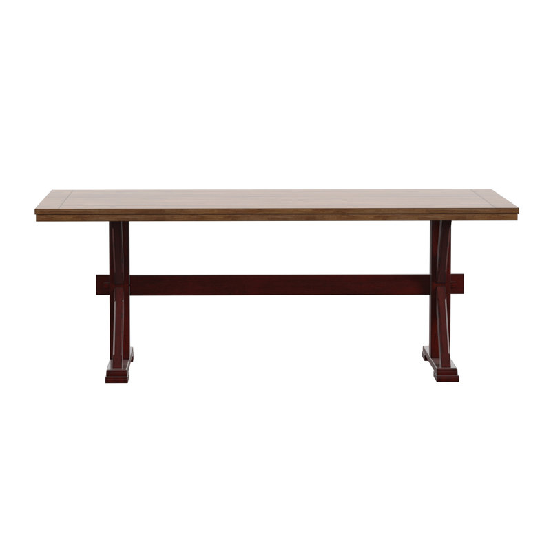 Marcotte Solid Wood Dining Table, Antique Berry
