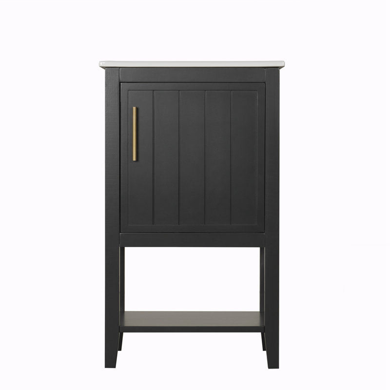 Meuble-lavabo de 20 po avec lavabo, Noir