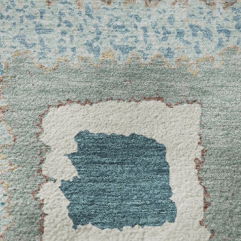 Tapis géométrique de qualité supérieure lavable à la machine Ariel, Rectangulaire 3 pi x 5 pi