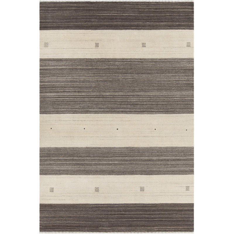 Elantra Wool Striped Area Rug in Brown, 7'9" x 10'6"