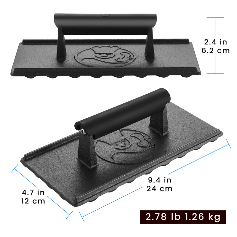 Cast Iron Non-Stick Grill Press