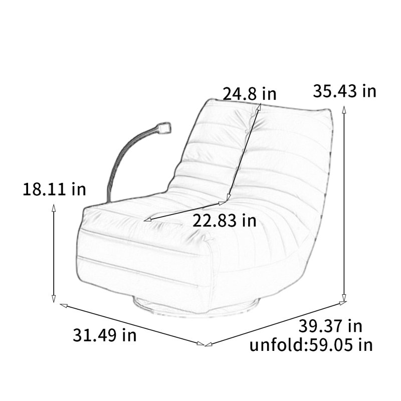 Comfortable rotating recliner chair, Yellowish-Brown