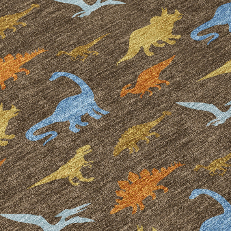 Machine Washable Indoor/Outdoor Chantille ACN2622 Kids Rug, Chocolate, 2'3" x 7'6" Runner