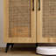 Armoire à chaussures à double porte Natural Rattan avec grand espace de rangement et structure durable 29,5 pouces