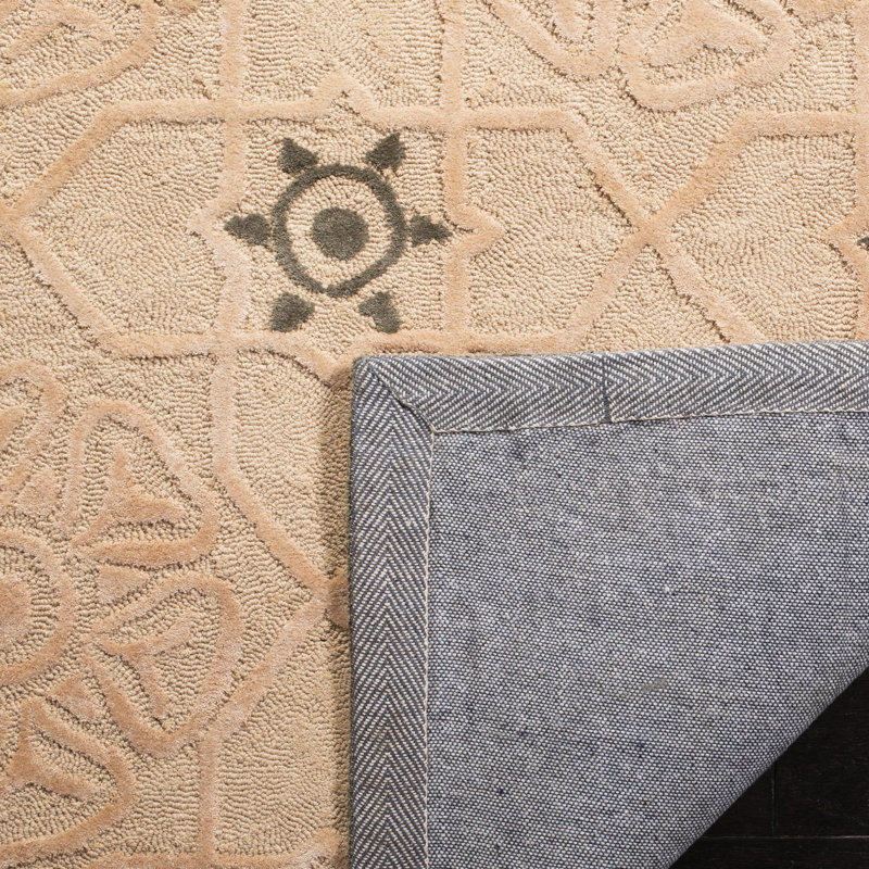 Tapis géométrique en coton crocheté à la main Fullerton, Rectangle 5 pi 6 po x 8 pi 6 po